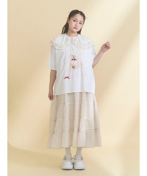 merry jenny（メリージェニー） ワンピース petit flower sheer switch