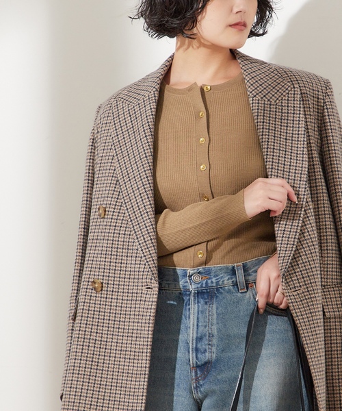 「journal standard L'essage」 ニットカーディガン - グレー レディース_画像3