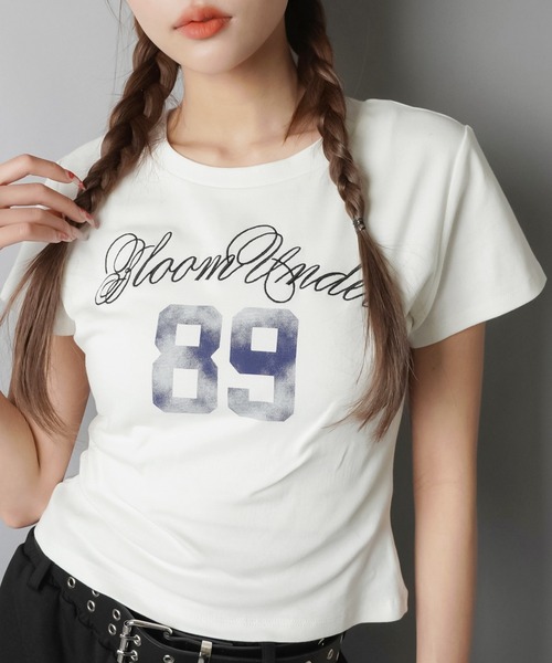 SPINNS（スピンズ） tシャツ 半袖 半袖ピタTシャツ/ナンバーロゴ/89