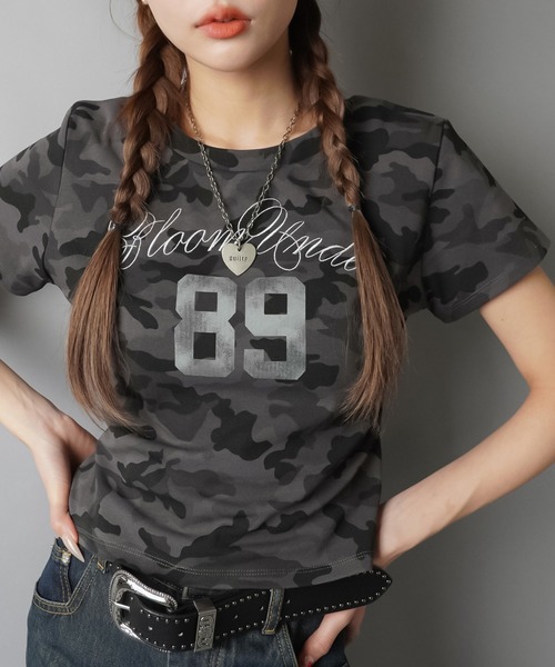 SPINNS（スピンズ） tシャツ 半袖 半袖ピタTシャツ/ナンバーロゴ/89