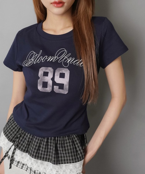 SPINNS（スピンズ） tシャツ 半袖 半袖ピタTシャツ/ナンバーロゴ/89