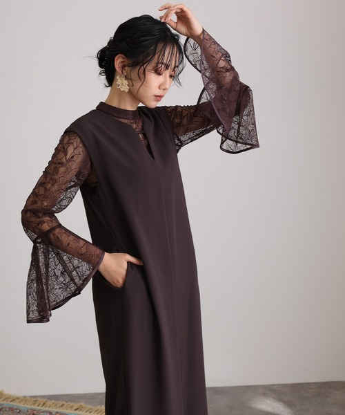 「atlo」 コンビワンピース M ブラウン レディースの画像