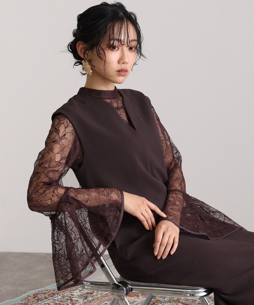 「atlo」 コンビワンピース M ブラウン レディースの画像