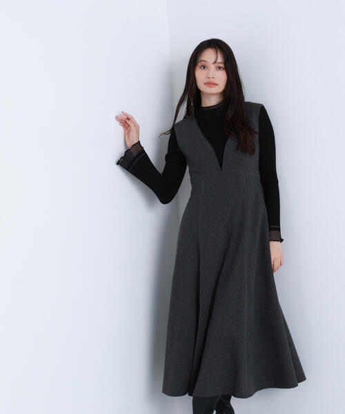 「NATURAL BEAUTY BASIC」 サロペットスカート MEDIUM ブラウン レディースの画像