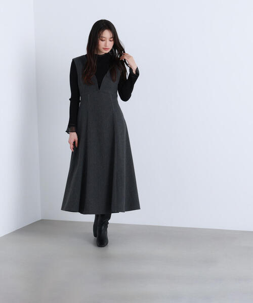 「NATURAL BEAUTY BASIC」 サロペットスカート MEDIUM ブラウン レディースの画像