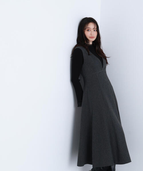 「NATURAL BEAUTY BASIC」 サロペットスカート MEDIUM ブラウン レディースの画像