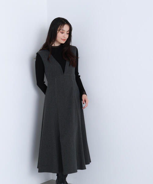 「NATURAL BEAUTY BASIC」 サロペットスカート MEDIUM ブラウン レディースの画像