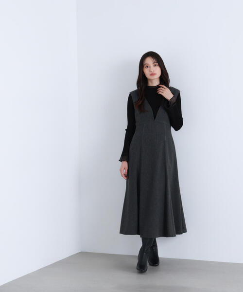 「NATURAL BEAUTY BASIC」 サロペットスカート MEDIUM ブラウン レディースの画像