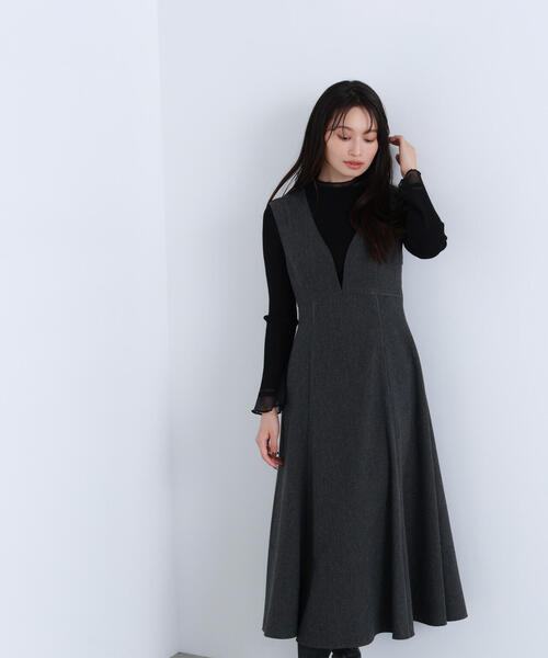 「NATURAL BEAUTY BASIC」 サロペットスカート MEDIUM ブラウン レディースの画像