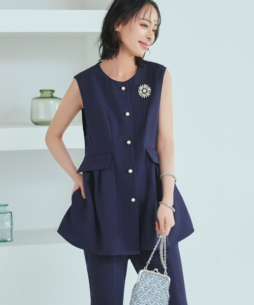 「RUIRUE BOUTIQUE」 セットアップ LL ネイビー レディースの画像