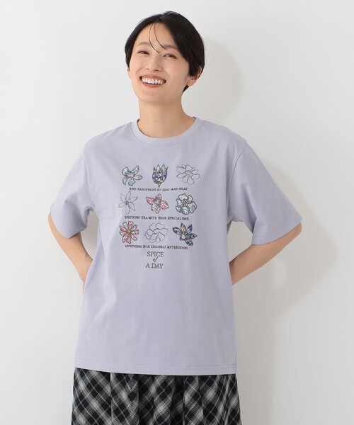 Afternoon Tea（アフタヌーンティー） tシャツ 半袖 パッチワーク刺繍T