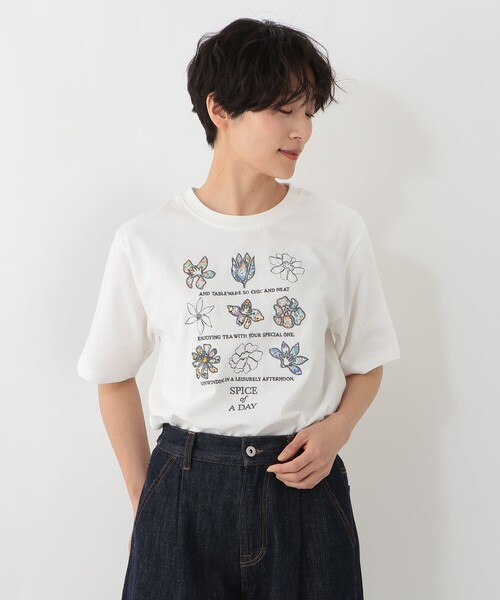 Edward Achour Paris パームツリー刺繍ホワイトシャツ新品未使用 セール】フラワープリント刺繍シャツ（シャツ/ブラウス）｜Ellno Loset