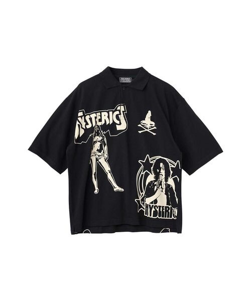 お値下げ！Hysteric Glamour 黒 ポロシャツ HYSTERIC GLAMOUR（ヒステリックグラマー） ポロシャツ METAL GUID
