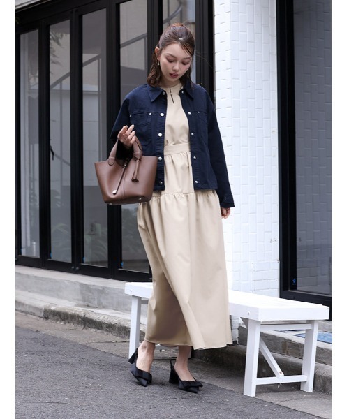 極美品 ファビアナフィリッピ モニーレ装飾 ウエストリボンコットンワンピース M fifth（フィフス） ワンピース 「miyopuセレクト」 ウエストリボン