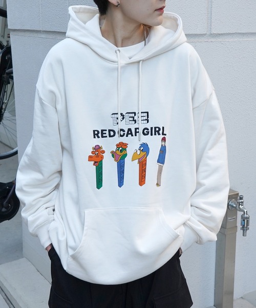 「Red Cap Girl」 プルオーバーパーカー M 杢グレー メンズ_画像6