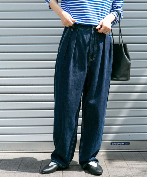 「FORK&SPOON」 デニムパンツ 1 ブラック レディース_画像2