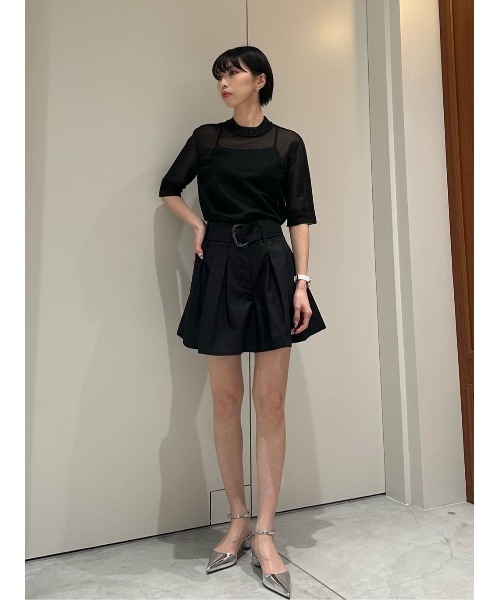 パンツ ESSENCEOFLUXURY / ベルテッドショートパンツ レディースの画像