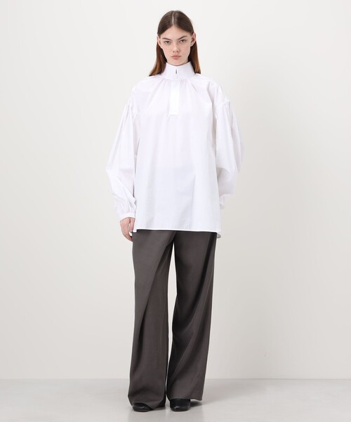 ブラウス シャツ BOURRIENNE SHIRT スタンドカラーシャツ レディースの画像
