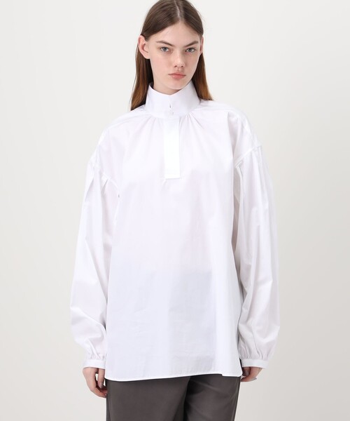 ブラウス シャツ BOURRIENNE SHIRT スタンドカラーシャツ レディースの画像
