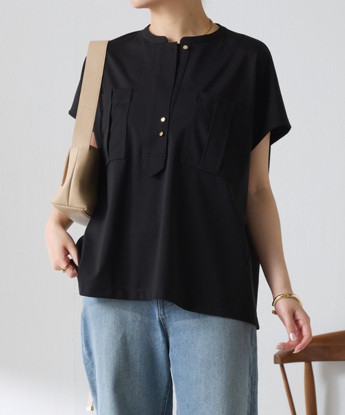 tシャツ ポケットデザインカットソー レディースの画像