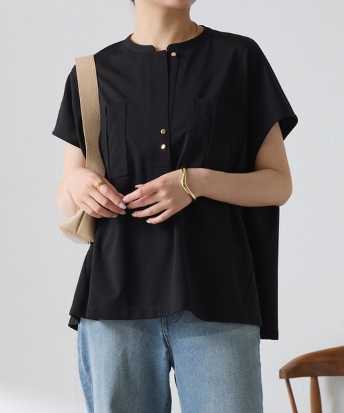 tシャツ ポケットデザインカットソー レディースの画像