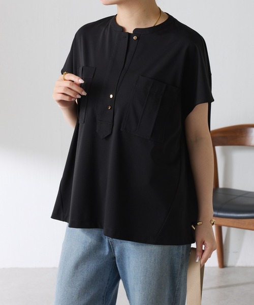 tシャツ ポケットデザインカットソー レディースの画像