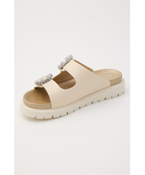 【STACCATO】ビジュー付きコンフォートサンダル　24cm 美品 STACCATO（スタッカート） サンダル 「追加生産決定」ピアスフィア