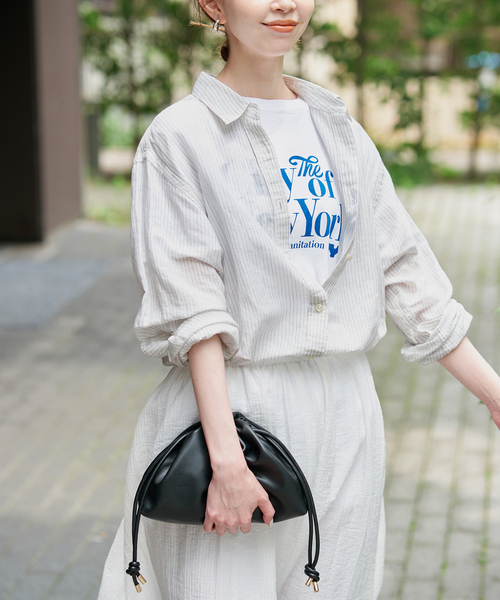 ブラウス シャツ 「追加2」リネンコットンレギュラーシャツ レディースの画像