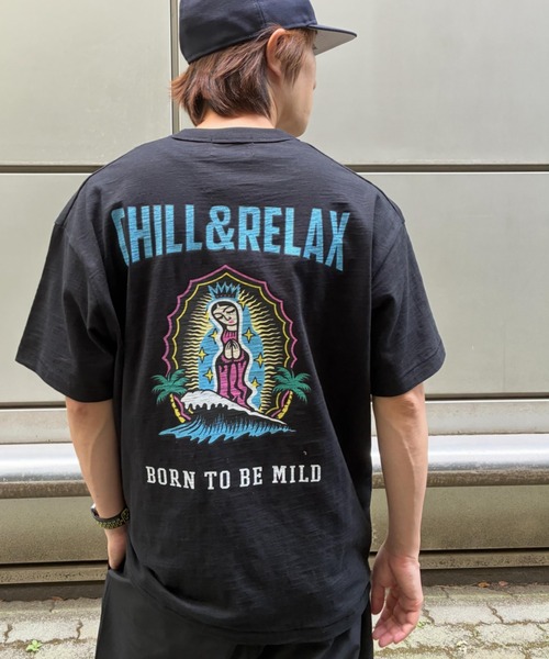 chillax（チラックス） tシャツ 「CHILLAX」スラブ天竺 マルチデザイン