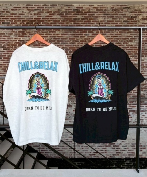 chillax（チラックス） tシャツ 「CHILLAX」スラブ天竺 マルチデザイン