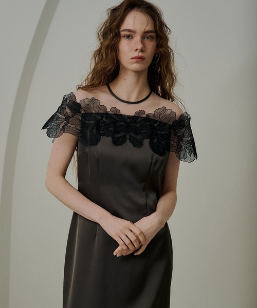 LE'RURE ドレス Fleur lace satin dress : ZOZOTOWN Yahoo!店 - 通販