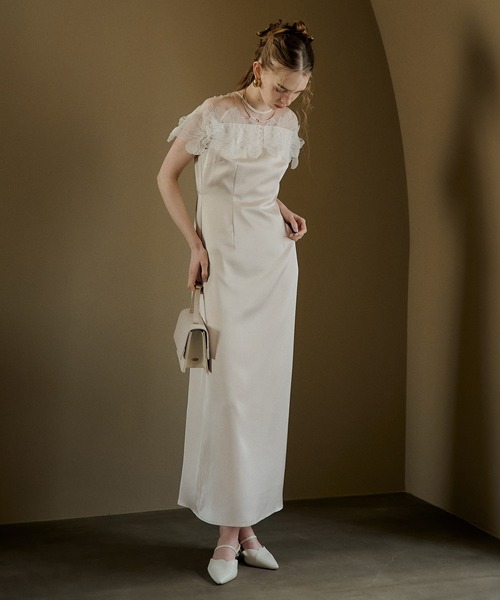LE'RURE ドレス Fleur lace satin dress : ZOZOTOWN Yahoo!店 - 通販