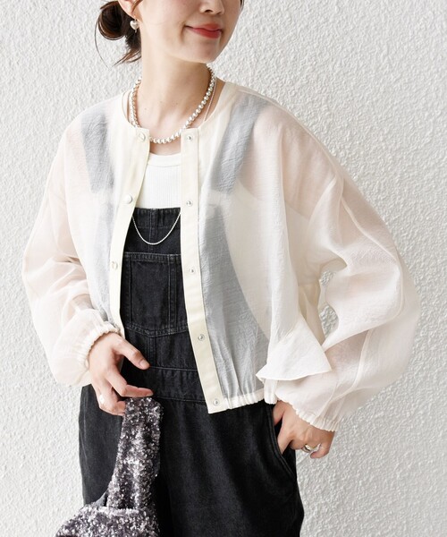 SHIPS ホワイト ノーカラージャケット SHIPS（シップス） ノーカラージャケット ONE SIZE ホワイト