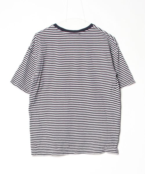 「LACOSTE」 ボーダー柄半袖Tシャツ 3 ネイビー メンズ_画像2