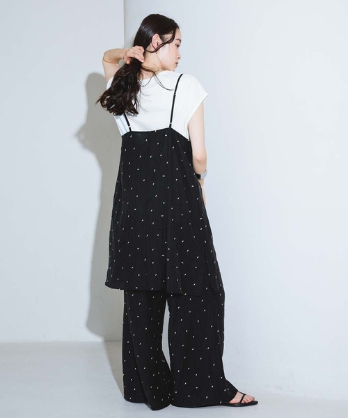 LAKOLE（ラコレ） ワンピース 「接触冷感」ドット刺繍ミニキャミ