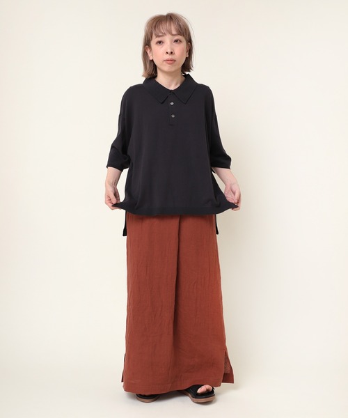 「RNA-N」 半袖ポロシャツ MEDIUM ベージュ レディース_画像2