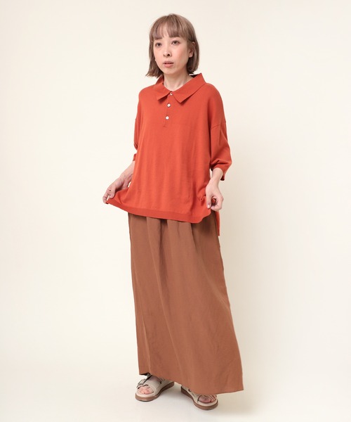 「RNA-N」 半袖ポロシャツ MEDIUM ベージュ レディース_画像3