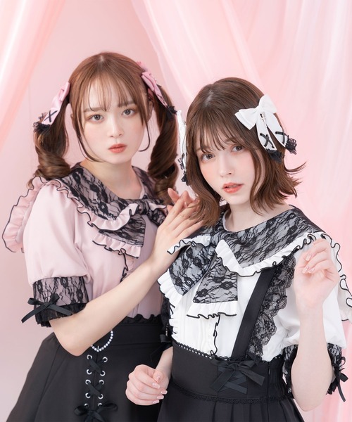 「DearMyLove」 7分袖ブラウス LARGE ブラック レディース_画像2