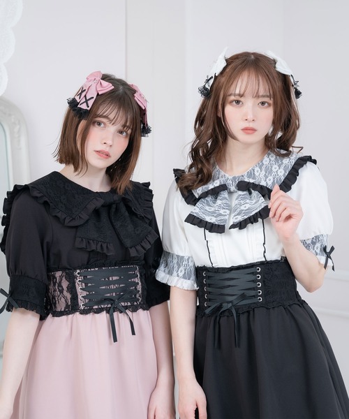 「DearMyLove」 7分袖ブラウス LARGE ブラック レディース_画像8