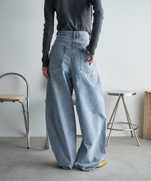 「THE YOn」 デニムパンツ M アイボリー レディース_画像5