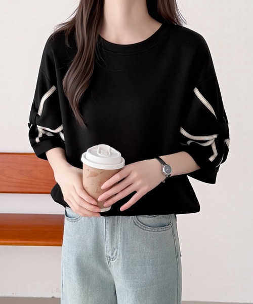 「ABITOKYO」 半袖Tシャツ FREE ブラック レディース_画像6