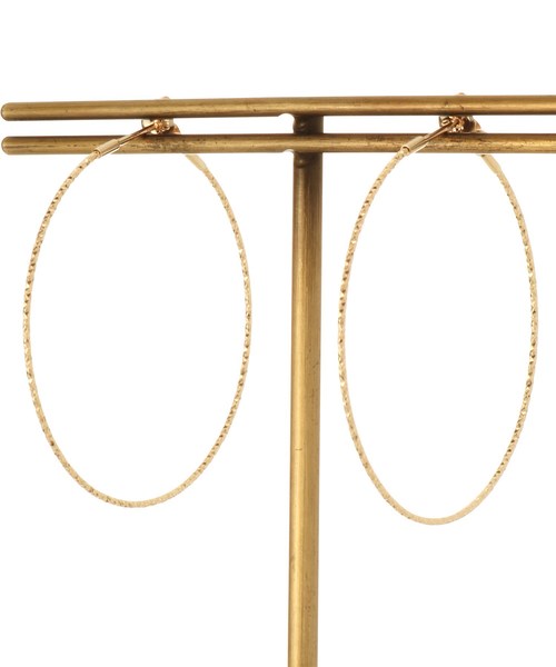 COCOSHNIK（ココシュニック） ピアス K10カット丸線 フープピアス（小