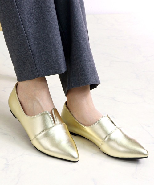 春#BEARDSLEY#セレモニーフラットパンプスイタリア製本革定価24,000