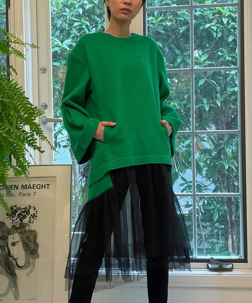 ワンピース メルトン切替チュールドレス : 58133613 : ZOZOTOWN Yahoo 