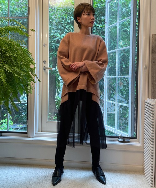 AVIE ワンピース メルトン切替チュールドレス : ZOZOTOWN Yahoo!店 