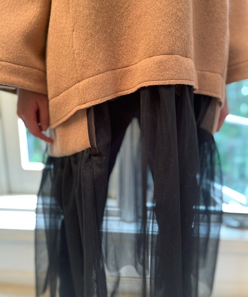 AVIE ワンピース メルトン切替チュールドレス : ZOZOTOWN Yahoo!店 