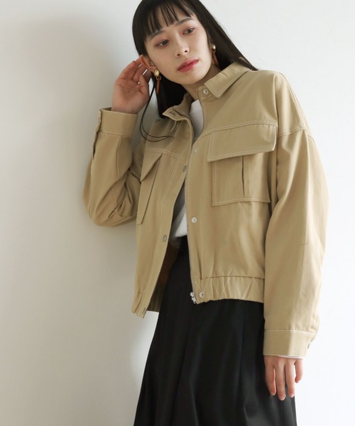 ジャケット ブルゾン Vingtrois カラーステッチワークデザインショート丈ブルゾン Zozotown Paypayモール店 通販 Paypayモール