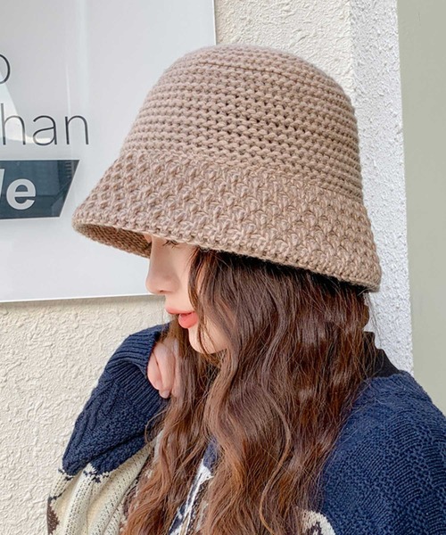 新着 ニット チューリップ ハット バケットハット 韓国 かわいい 可愛い レディース 帽子 ナチュラル カジュアル 個性 深め Bolex Cl