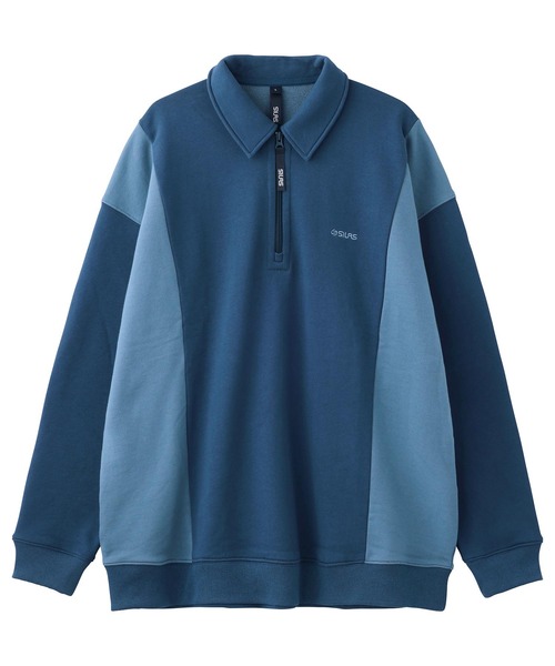 SILAS トレーナー スウェット PANELED HALF ZIP SWEAT PULLOVER