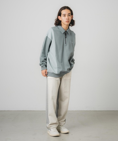 SILAS トレーナー スウェット PANELED HALF ZIP SWEAT PULLOVER